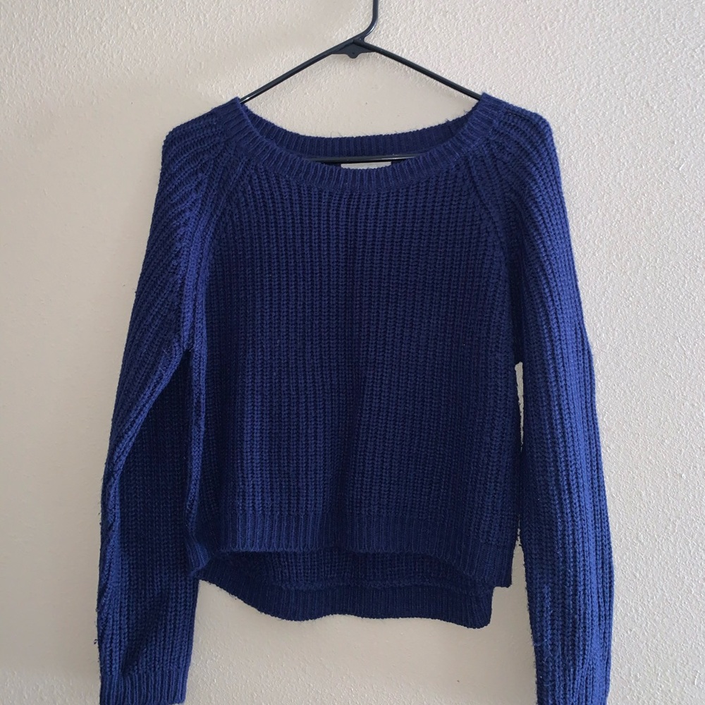 Nice Knit Crop Top Sweater Fall/ Winter Navy Blue
